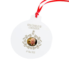 King Charles 3 Coronation ornament with King's photo, Gift for her him, King souvenir