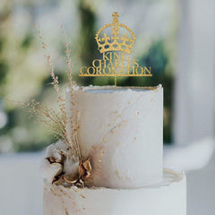 King Charles Coronation Celebration Cake Topper with Crown, The King's 2023 Celebration Party Décor