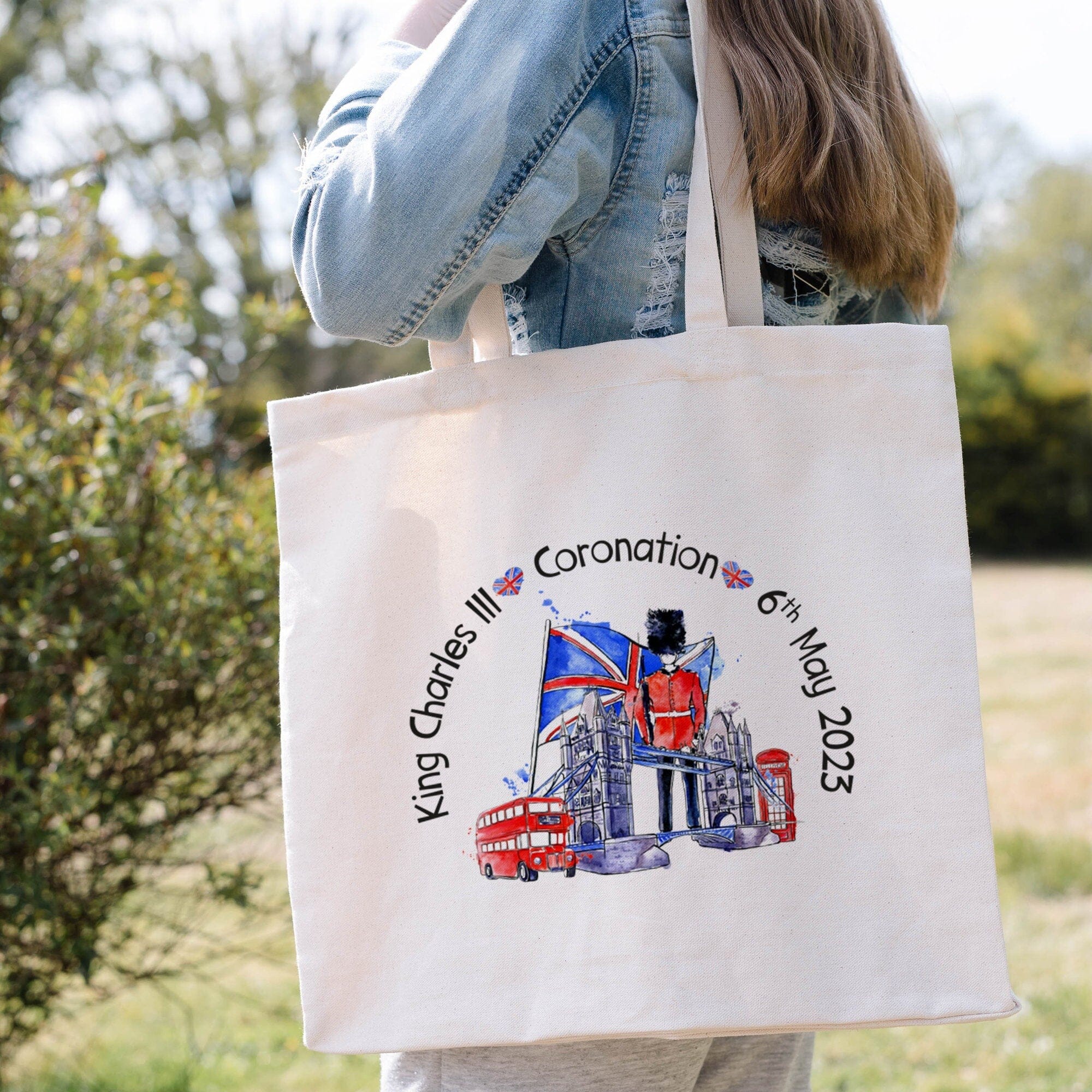 King Charles Coronation tote bag Coronation shopping bag Union Jack keepsake
