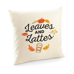 Leaves & Lattes cushion cover, Autumn decor, Fall cushion cover, Cosy decorations