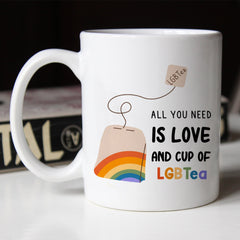 Lgbtea Mug, Funny Pride Gift, Lgbt Flag Colours, Tea Lover Gift For Gay Pride