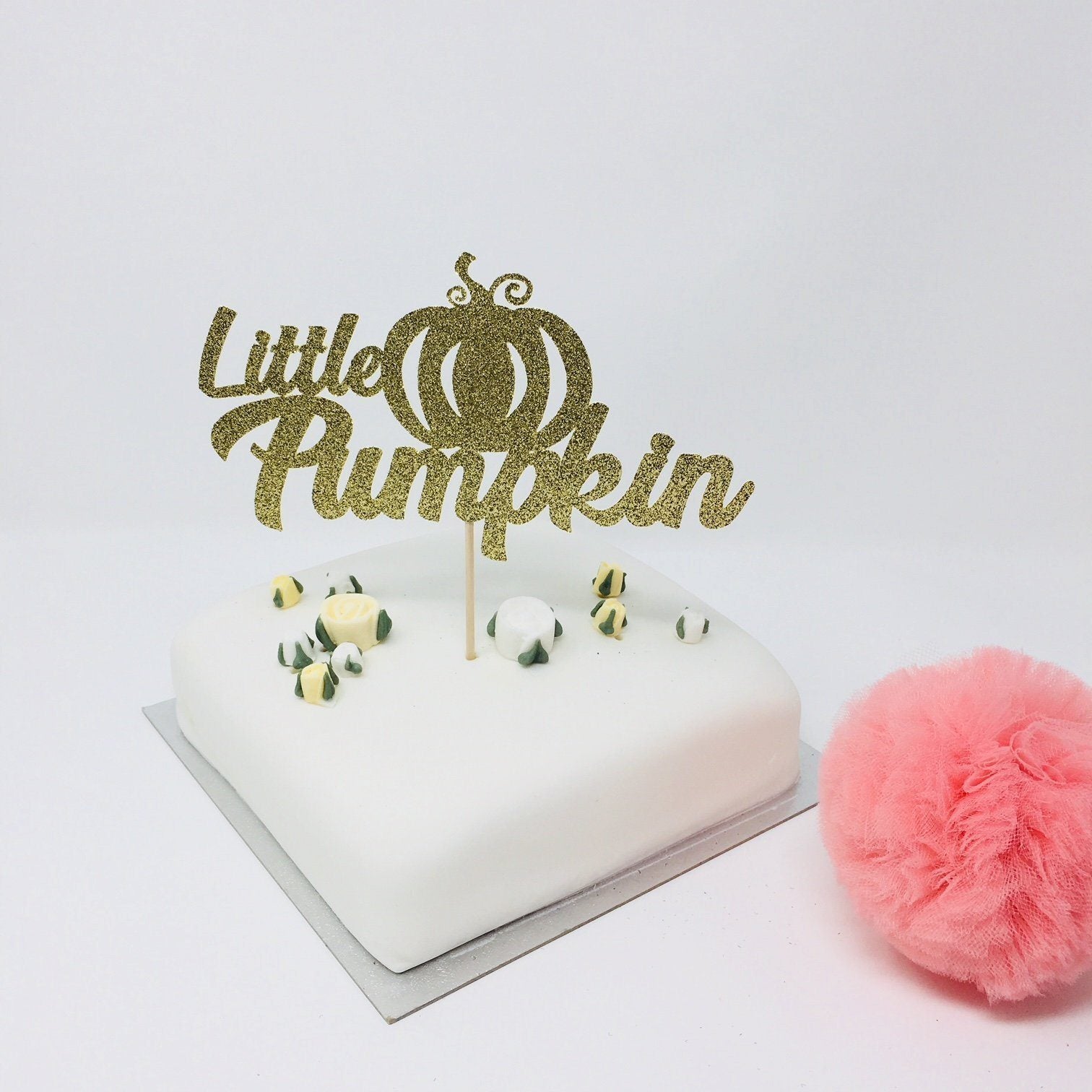 Little Pumpkin Party Cake Topper. First Birthday Pumpkin