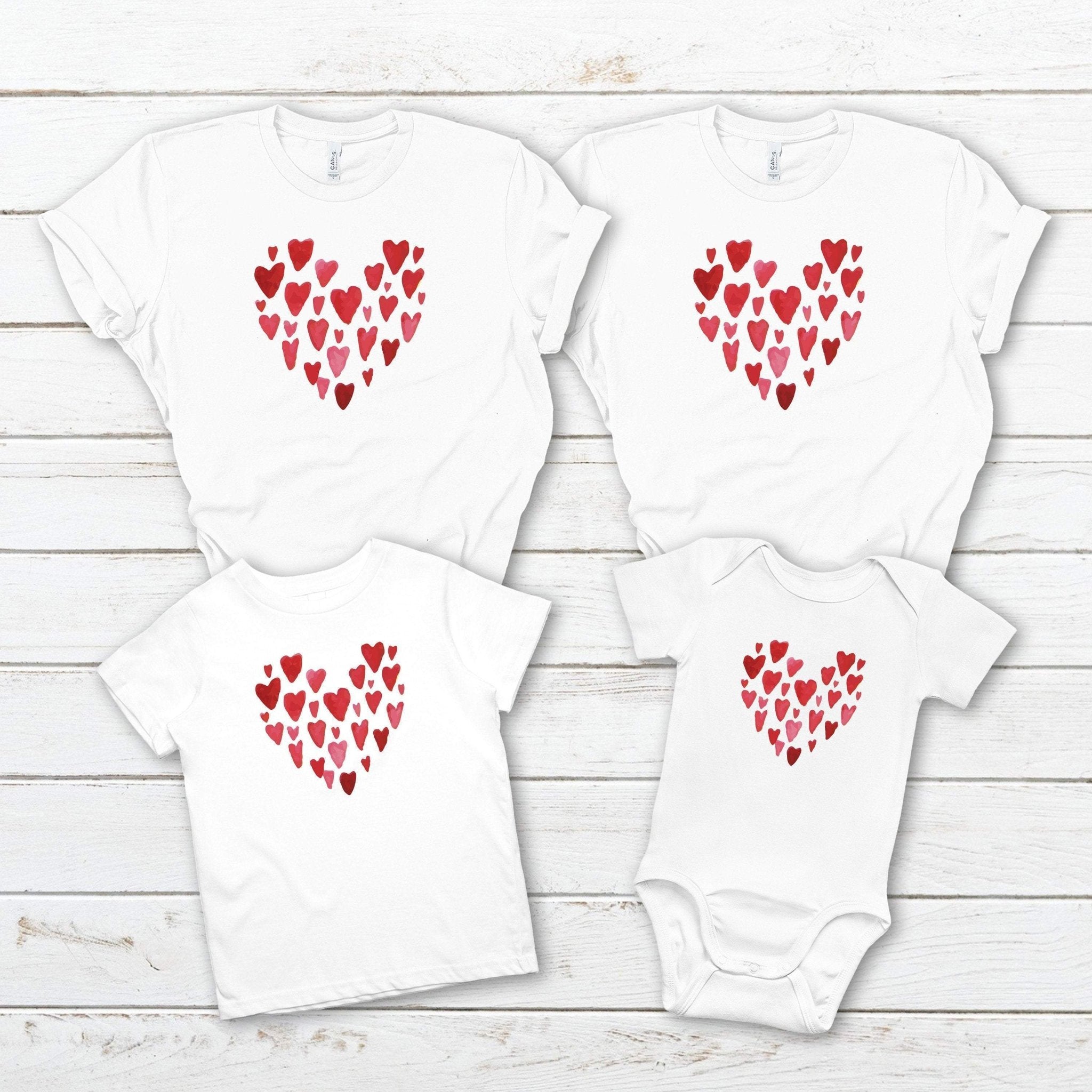 Love hearts matching Family Shirts Valentines days T shirt First Valentine matching shirts