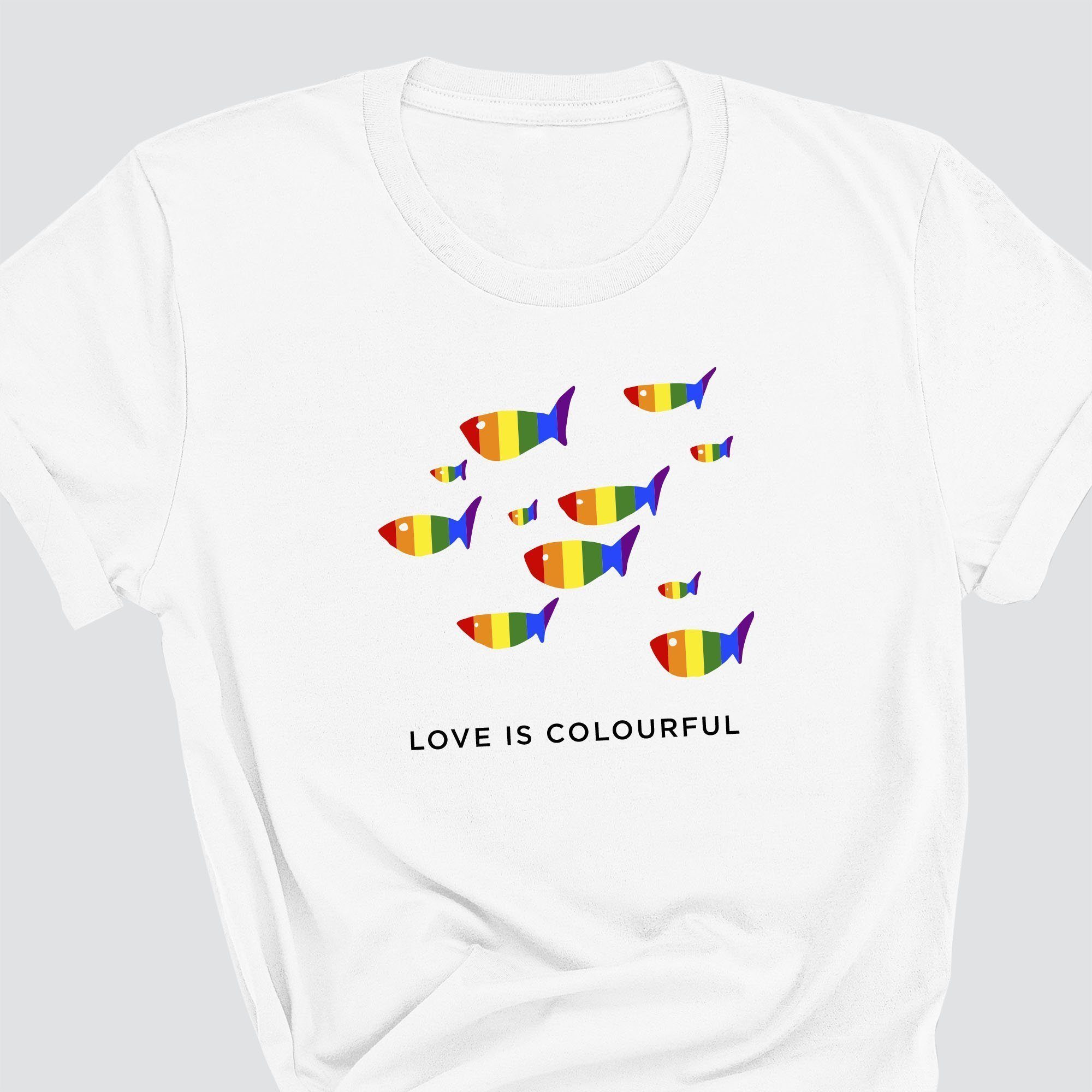 Love Is Colourful T Shirt Unisex Rainbow Tee Pride Week Gift