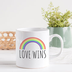 Love Wins Mug /Pride Gift, Lgbt Flag Colours, Mug Gift For Gay Pride