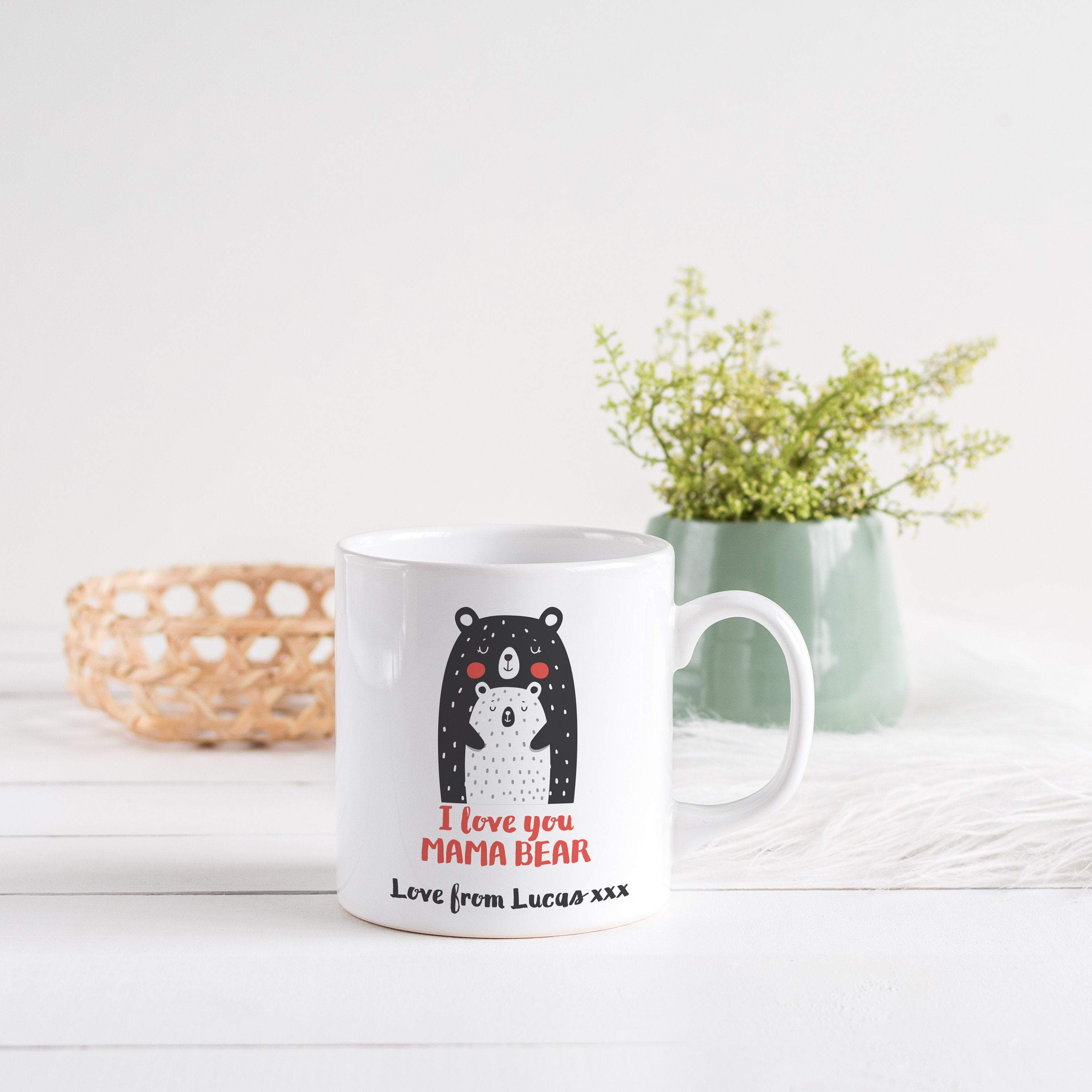 Mama bear coaster, Mother's Day gift for mummy, Christmas Gift for mum , Mother and baby bear