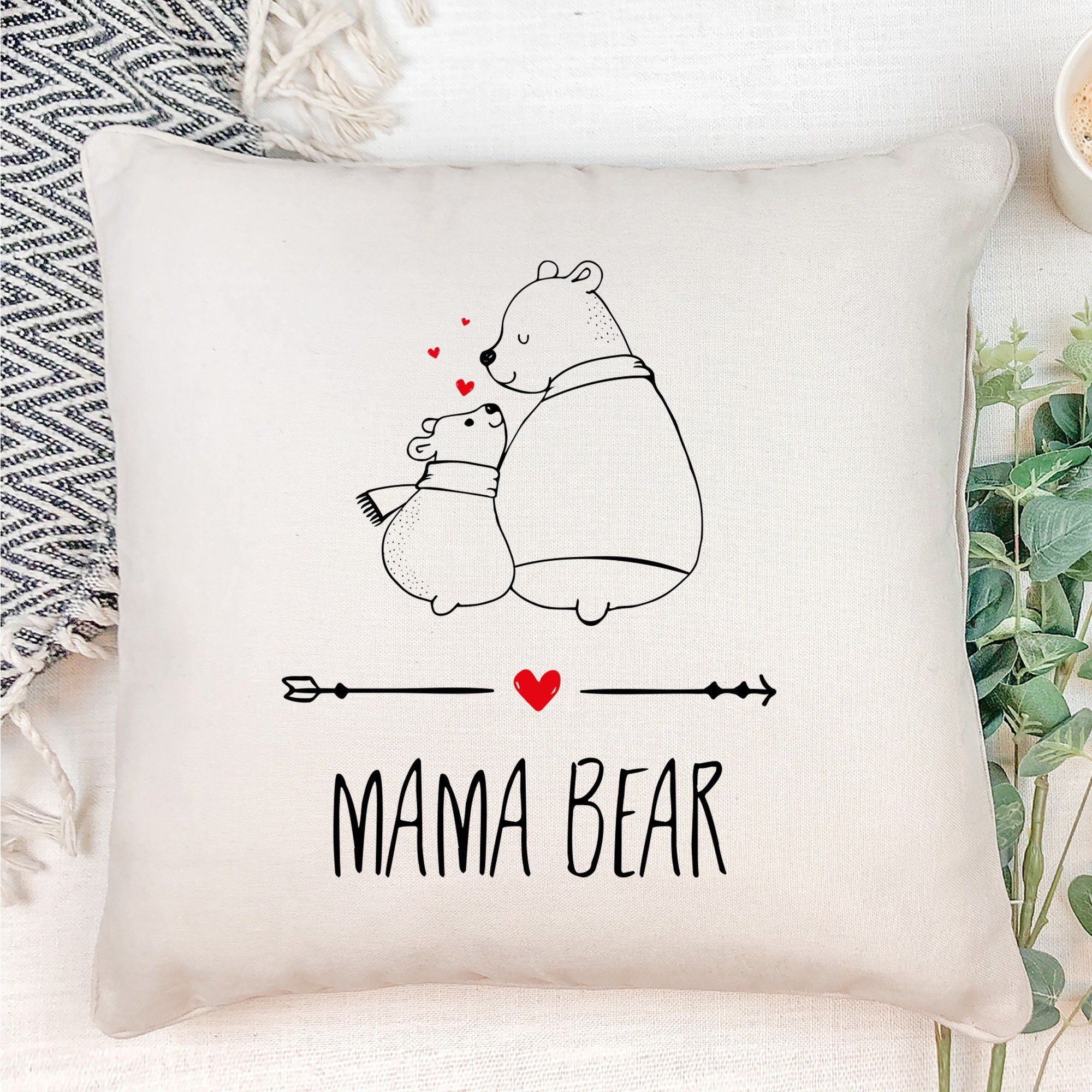 MAMA bear cushion, Gift for mum, Mother's day present, Mummy pillow, Mother bear