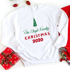 Matching Family Christmas jumper with the last name, Christmas 2021, Festive family set
