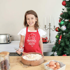 Matching mummy and daughter aprons with initials, Mummy's little sous chef, Christmas Gift, Family apron