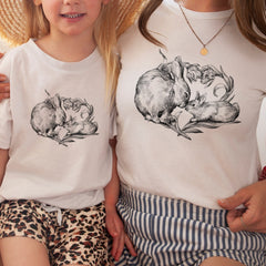 Matching t-shirts for mummy and baby, Mother and baby bunny mum son or daughter, QTY 1