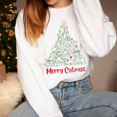 Merry Catmas Christmas tree jumper, Unisex Adult & Kids sizes, Cat owner gift