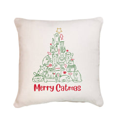 Merry catmas cushion, Cat owner Christmas gift, Catlover Xmas present