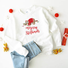 Merry Slothmas Christmas Jumper, Suitable for all family members, Matching Sloth , Xmas Outfit