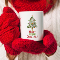 Merry Vegan Christmas Mug, Christmas Gift For Vegans, Veg Veggie Vegetarian Xmas Present