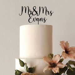 Mr and Mrs Handwriting Cake Toppers for Wedding by TheBarkersArt, Birthday Engagement Anniversary Cake Topper