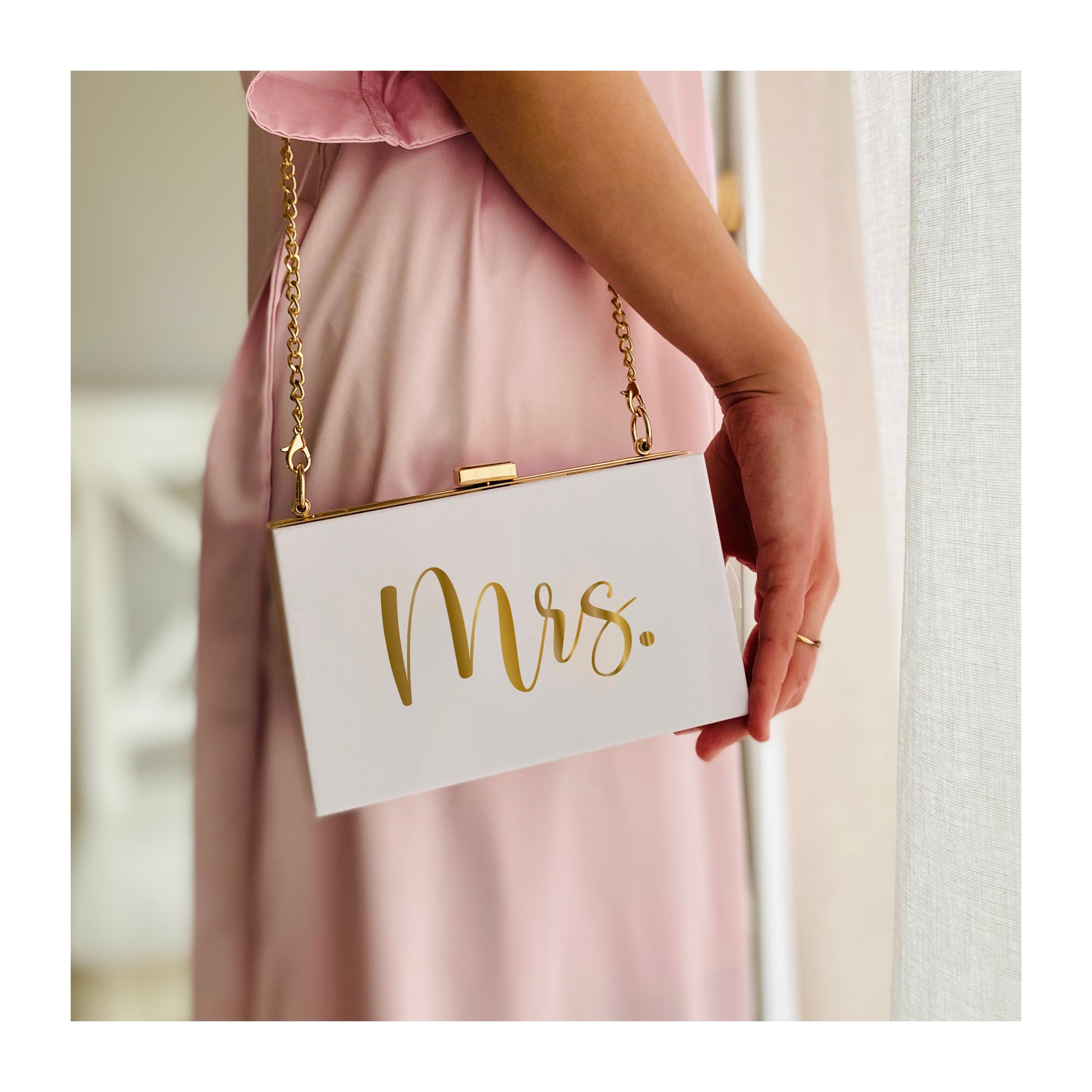 Mrs. Clutch Gift for Bride to Be, Future Mrs Wedding day accessory, Bride Purse