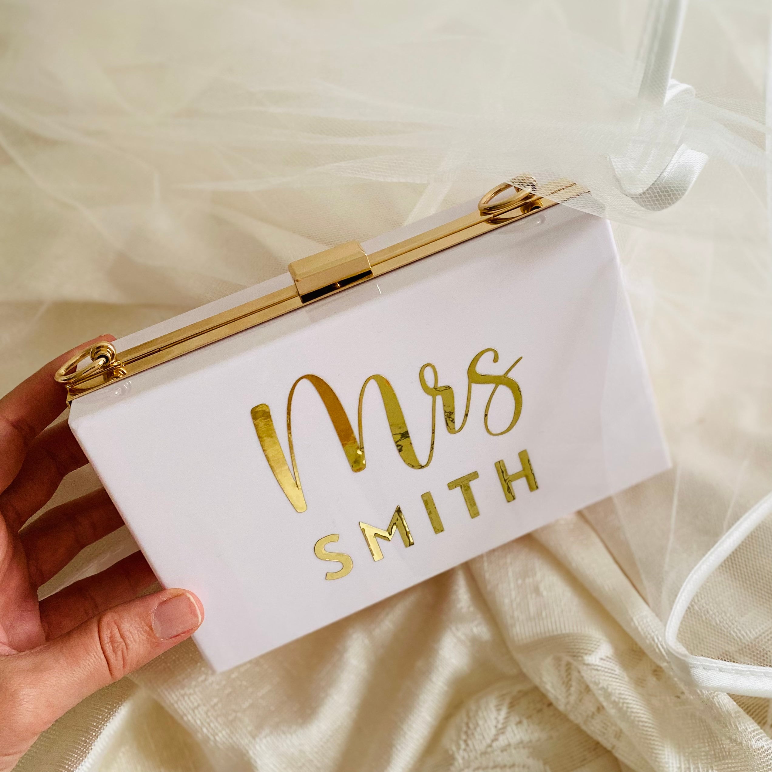 Mrs Purse, Clutch Gift For Bride To Be, Future Mrs Personalised Wedding Gift, Accessory, Bride Purse