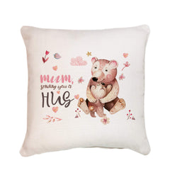 Mum sending you a hug cushion, Mother's Day Gift, Mom and baby, Mummy Birthday Gift