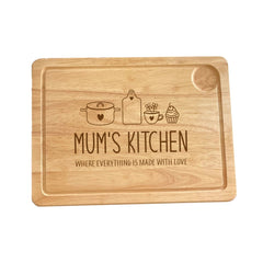 Mum's kitchen engraved wooden chopping board, Mother's Day gift