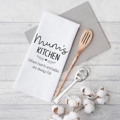 Mum'S Kitchen Tea Towel, Where Hearts And Bellies Are Full, Mother'S Day Gift For Mummy Grandma Nanny