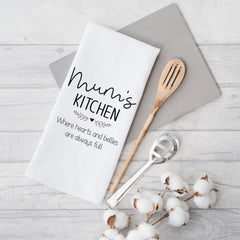 Mum'S Kitchen Tea Towel, Where Hearts And Bellies Are Full, Mother'S Day Gift For Mummy Grandma Nanny