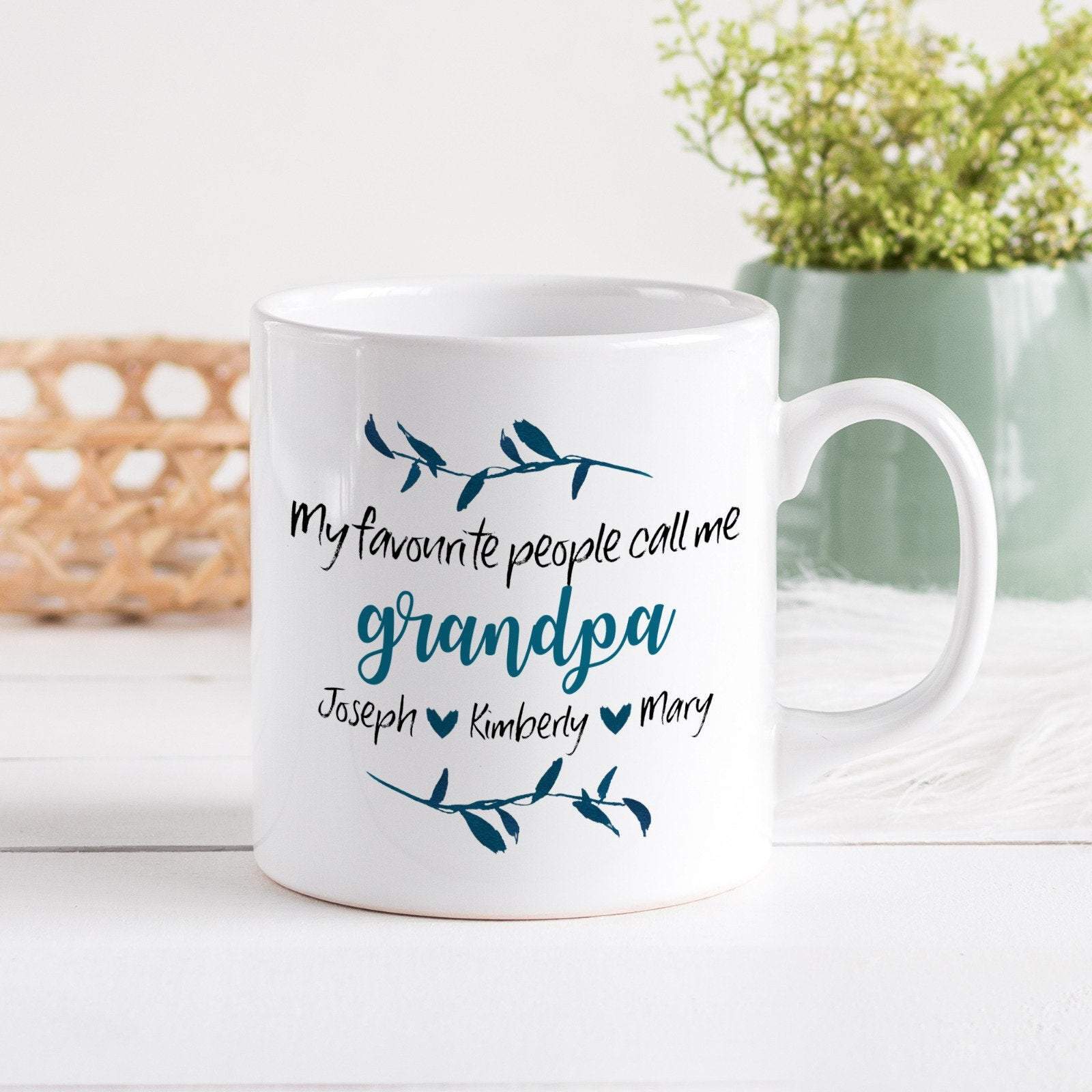 My Favourite People Call Me Grandpa Mug With Names, Father's Day Gift, Birthday Gift