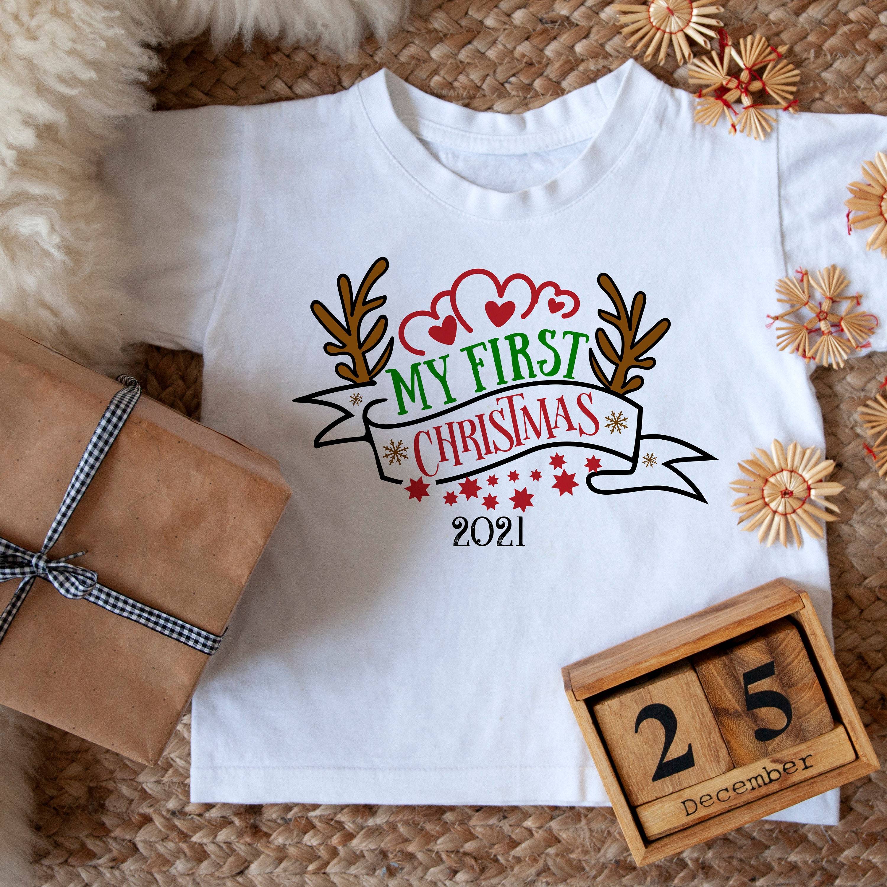 My First Christmas t-shirt, Baby 1st Xmas Boy Girl Top, Gift For Kids