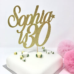 Name is Age Birthday Cake Topper, Personalised