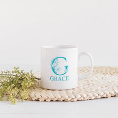 Name Mug With Elegant Initial, Personalised Mug With A Name