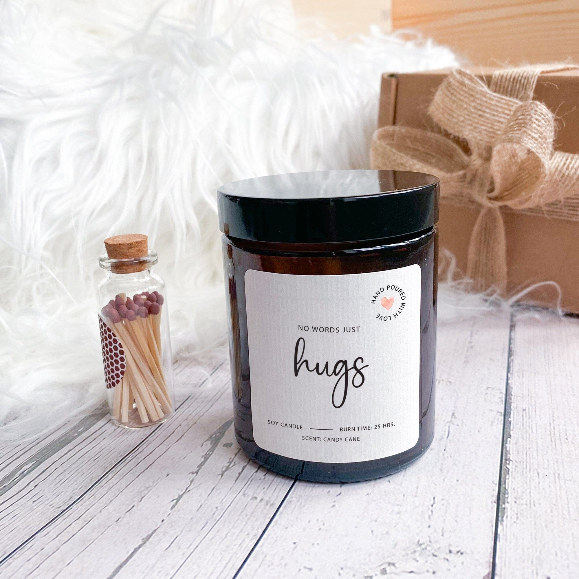 No words just hugs candle, Sending you hugs in candle, Thinking of you gifts Gift for friend