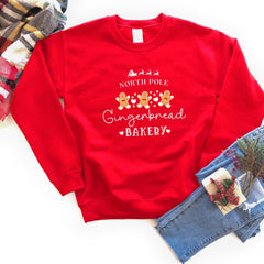 North Pole Gingerbread Bakery Christmas Jumper, Matching Family Sweatshirt