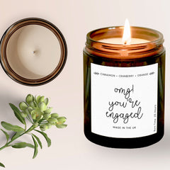 Omg! You'Re Engaged Candle, Engagement Gift, Mr Mrs Gift, Soy Wax Apothecary Candle