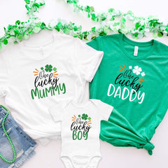 One lucky mummy, daddy, boy or girl matching Family Shirts, St. Patrick days T shirt