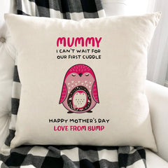 Our First Cuddle Cushion, Love From The Bump Gift, Pillow, First Mother'S Day Gift, New Mum