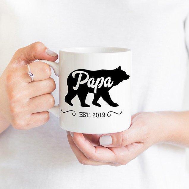 Papa Bear Mug, Est. 2019, New Fathers Gift