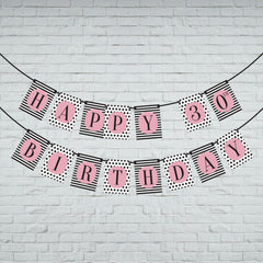 Personalised age happy birthday banner. Personalised birthday bunting. Any age
