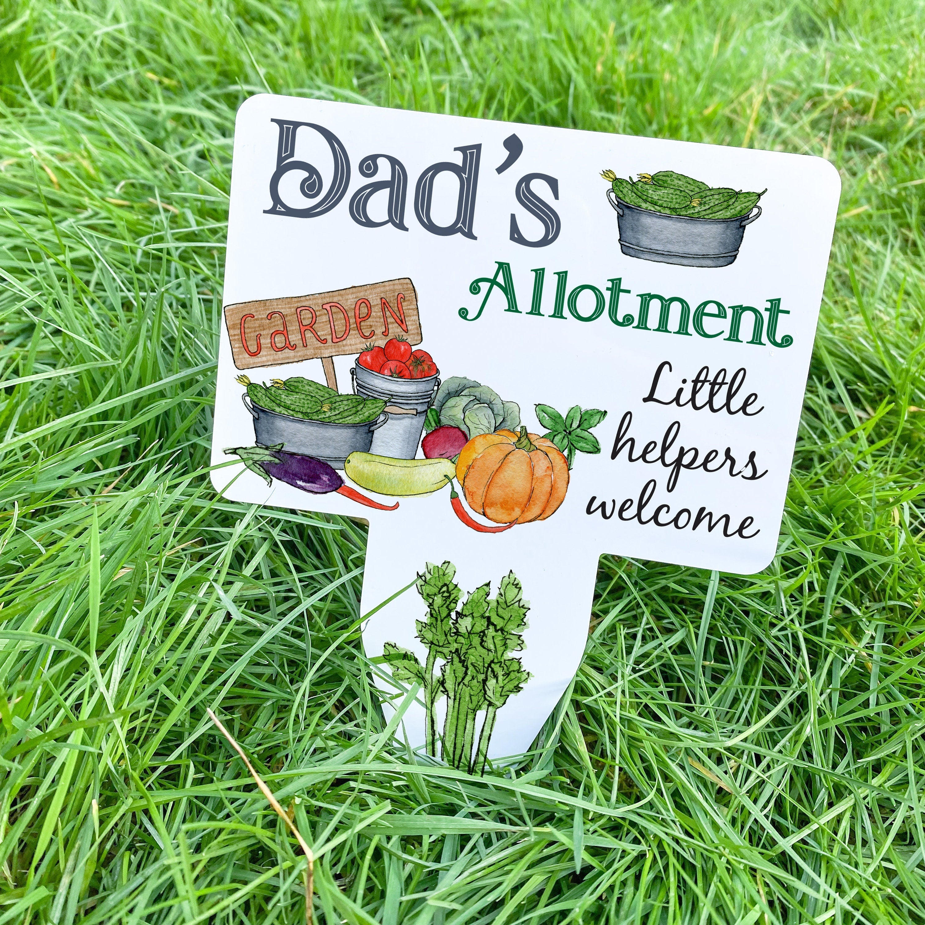 Personalised Allotment Sign, Gift for her him, Grandma's Mum's Dad's Vegetable Garden Marker Decor