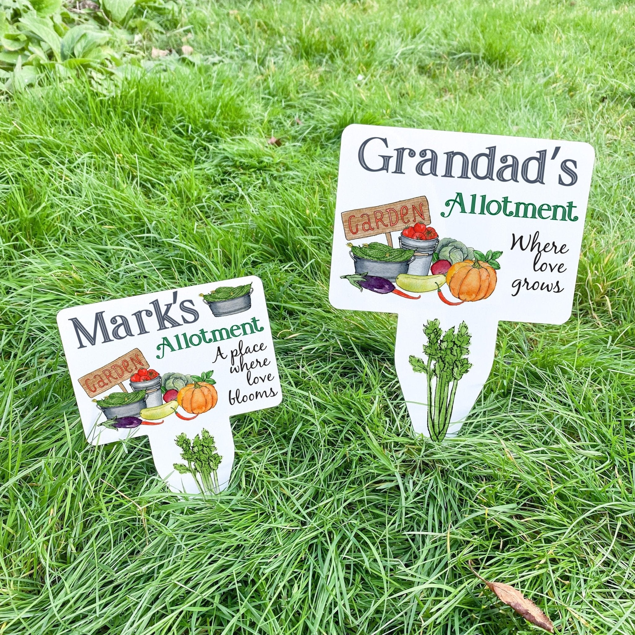 Personalised Allotment Sign, Gift for her him, Grandma's Mum's Dad's Vegetable Garden Marker Decor