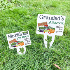Personalised Allotment Sign, Gift for her him, Grandma's Mum's Dad's Vegetable Garden Marker Decor
