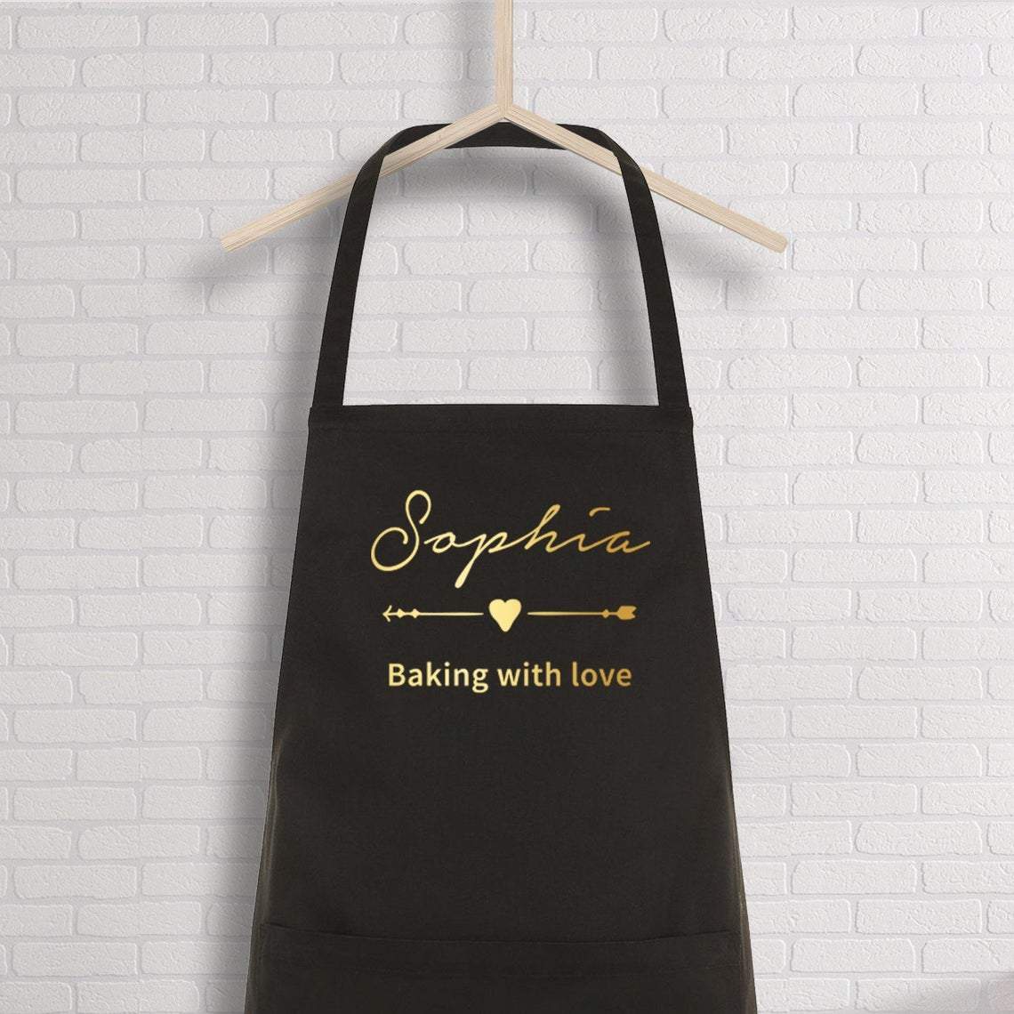 Personalised apron with name, Name kitchen apron for women