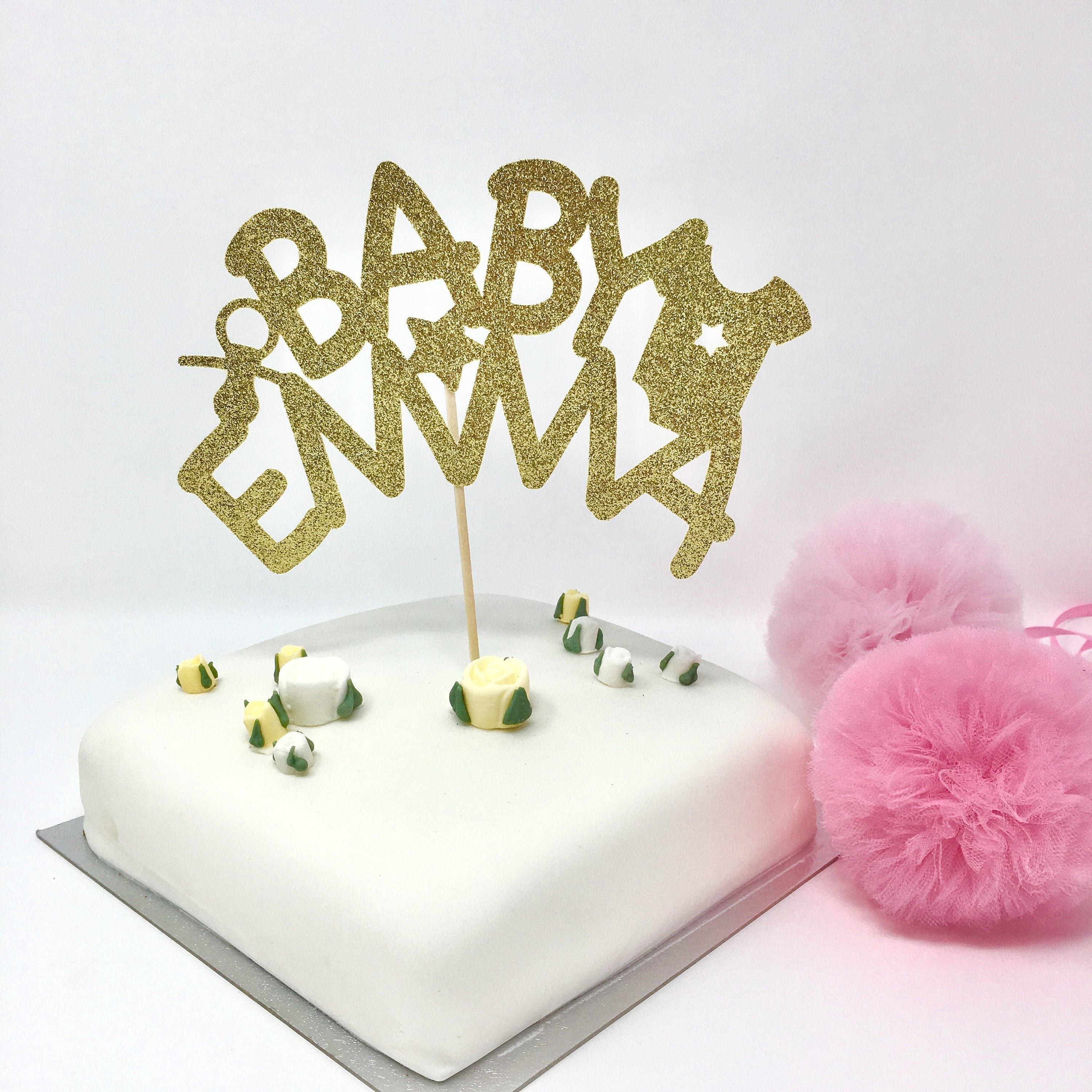 Personalised Baby Shower Cake Topper with a Name. Welcome Baby Party