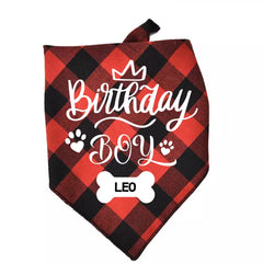 Personalised Birthday Boy Or Girl Triangle Dog Scarf With Name, Bandanas For Pets, Dog Owner, Dog Accessories