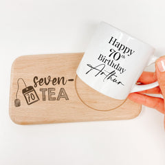 Personalised birthday engraved tea and treats board Funny tea lover birthday gift Gift