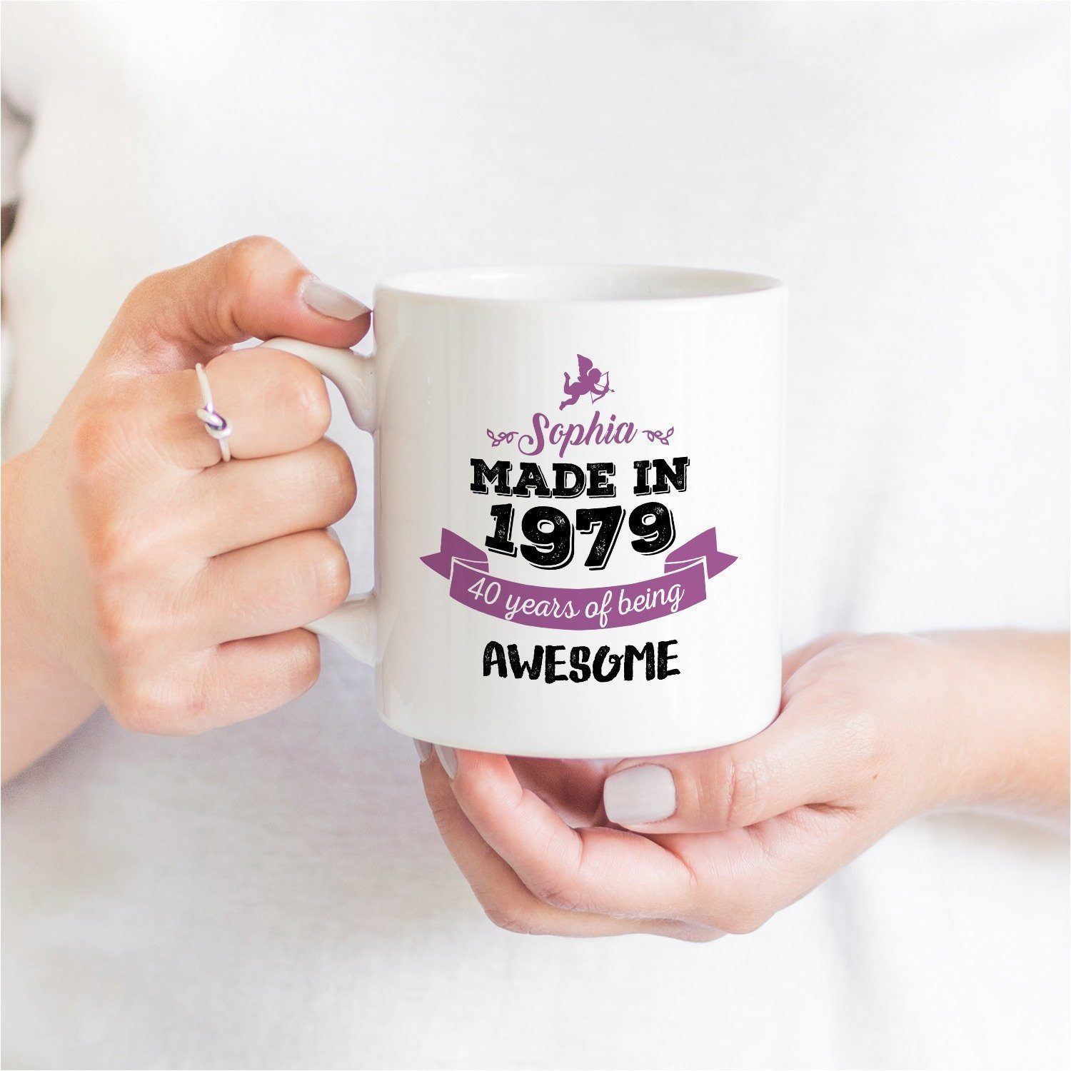 Personalised Birthday Mug, Birthday Gift For Her, Made In 1979, 1989, 1969...