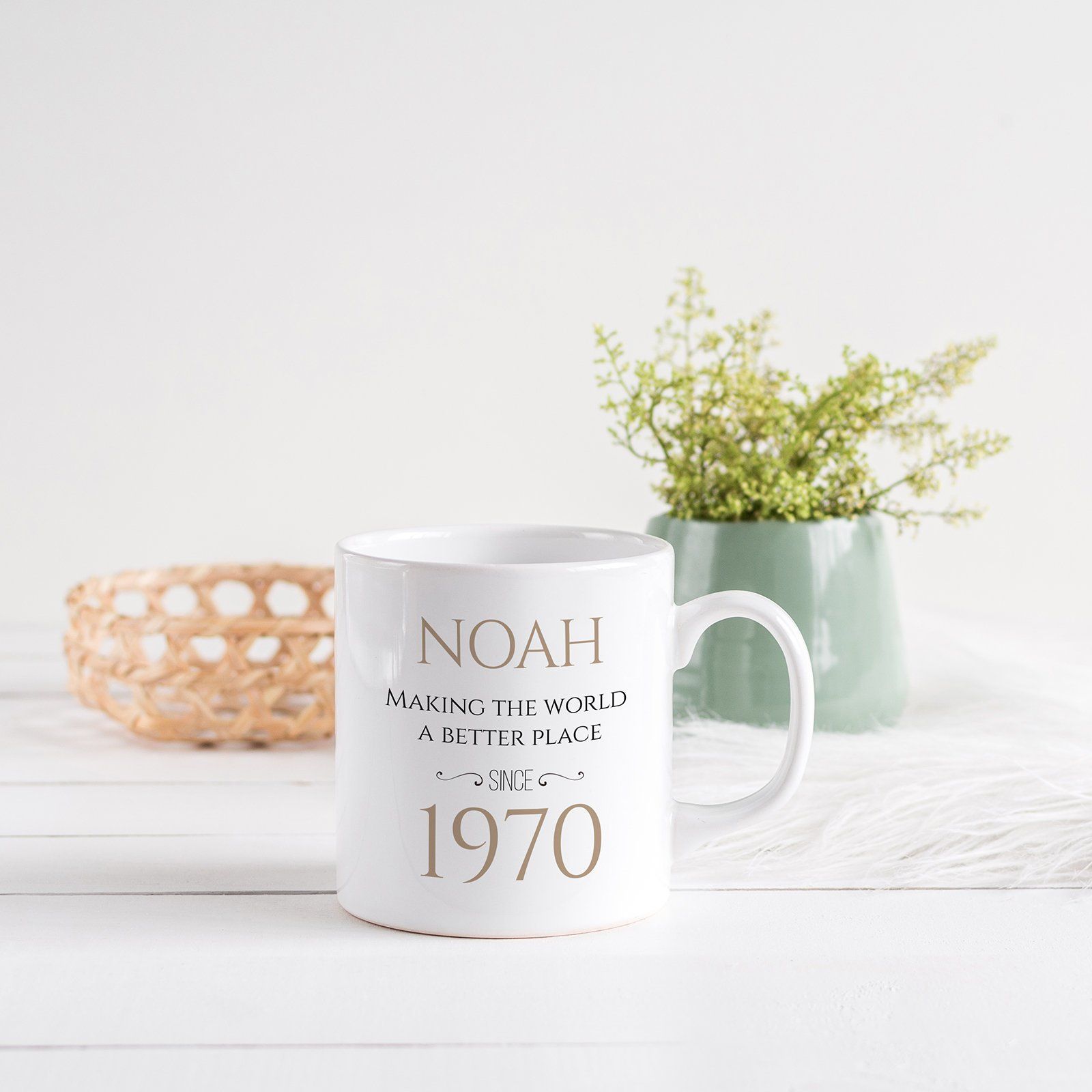 Personalised Birthday Mug with name and year, Gift for him and her