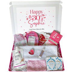 Personalised Birthday Pamper Spa Kit, Relaxation Letterbox Gift for Her, Birthday Hamper Hug in a Box Self-Care Package