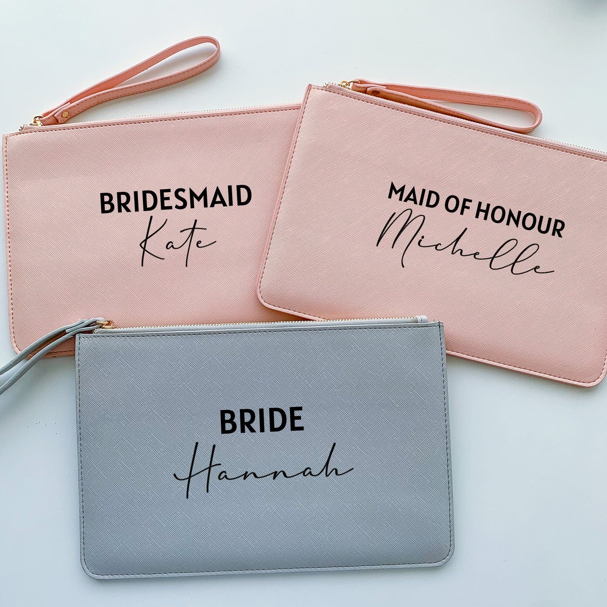 Personalised bride make up bag and bridesmaid gift with name, Bridesmaid Maid of honour