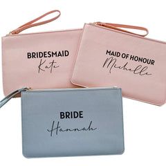 Personalised bride make up bag and bridesmaid gift with name, Bridesmaid Maid of honour