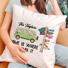 Personalised Campervan Camp Cushion Camper Van Gift Motorvan decor Couple Travel Present