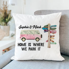 Personalised Campervan Camp Cushion Camper Van Gift Motorvan decor Couple Travel Present